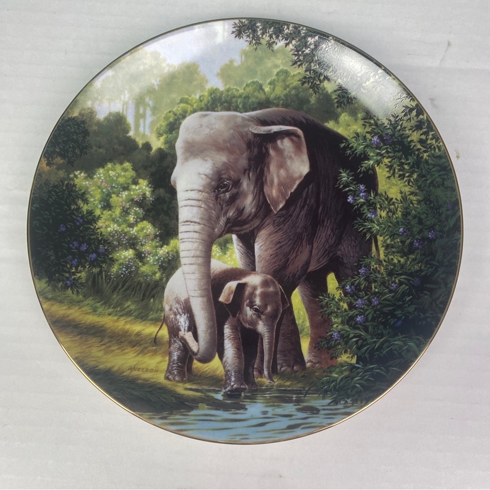 W.S. George Will Nelson Asian Elephant Last of Kind Endangered Species Plate ‘89